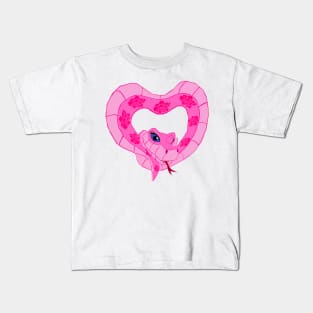 Pink Kaa Heart Kids T-Shirt
